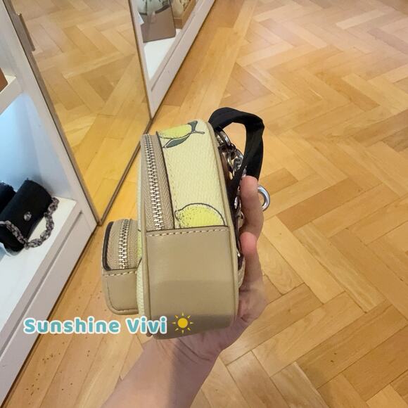 NWT Coach Mini Court Backpack Bag Charm with Lemon Print CAP03 - Picture 3 of 5